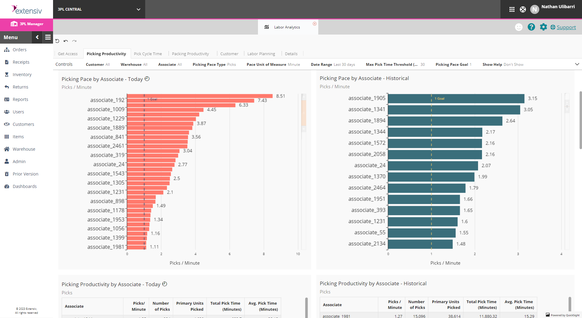 screenshot of 3PL Warehouse Manager